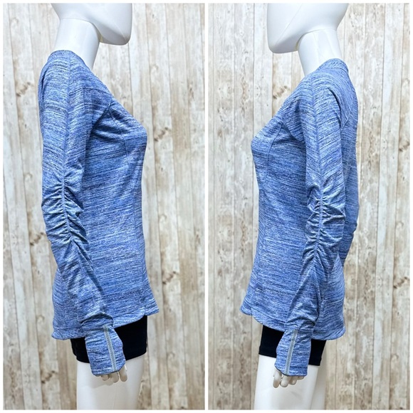 Lululemon Runderful Long Sleeve in Space Dye Camo Caspian Sapphire Blue [3522] - Picture 4 of 9